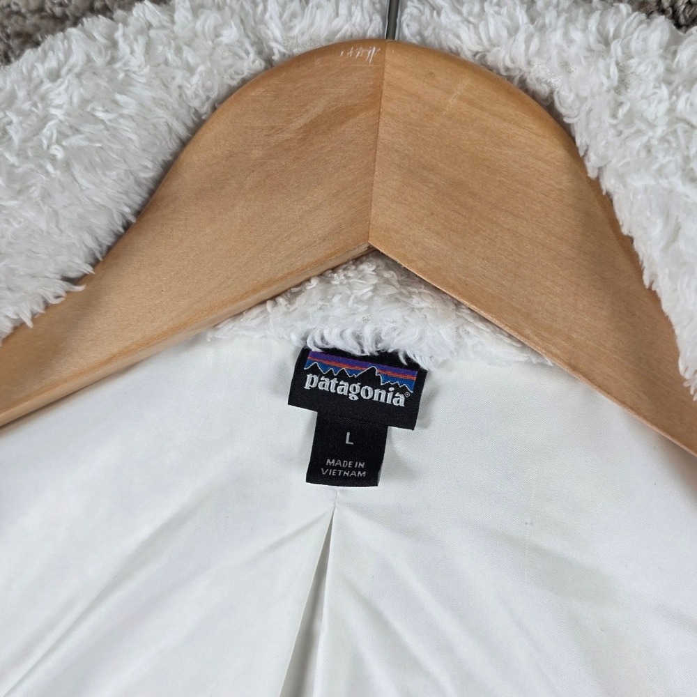 Patagonia Los Gatos Womens Fleece Vest White Full Zip Stand Collar Size‎ Large - Picture 5 of 10